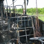 Автобус изгоря напълно до разклона на Ламбриново